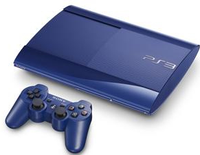 Console Sony Ps3 Ultra Slim Bleu 500 Go + 1 Manette