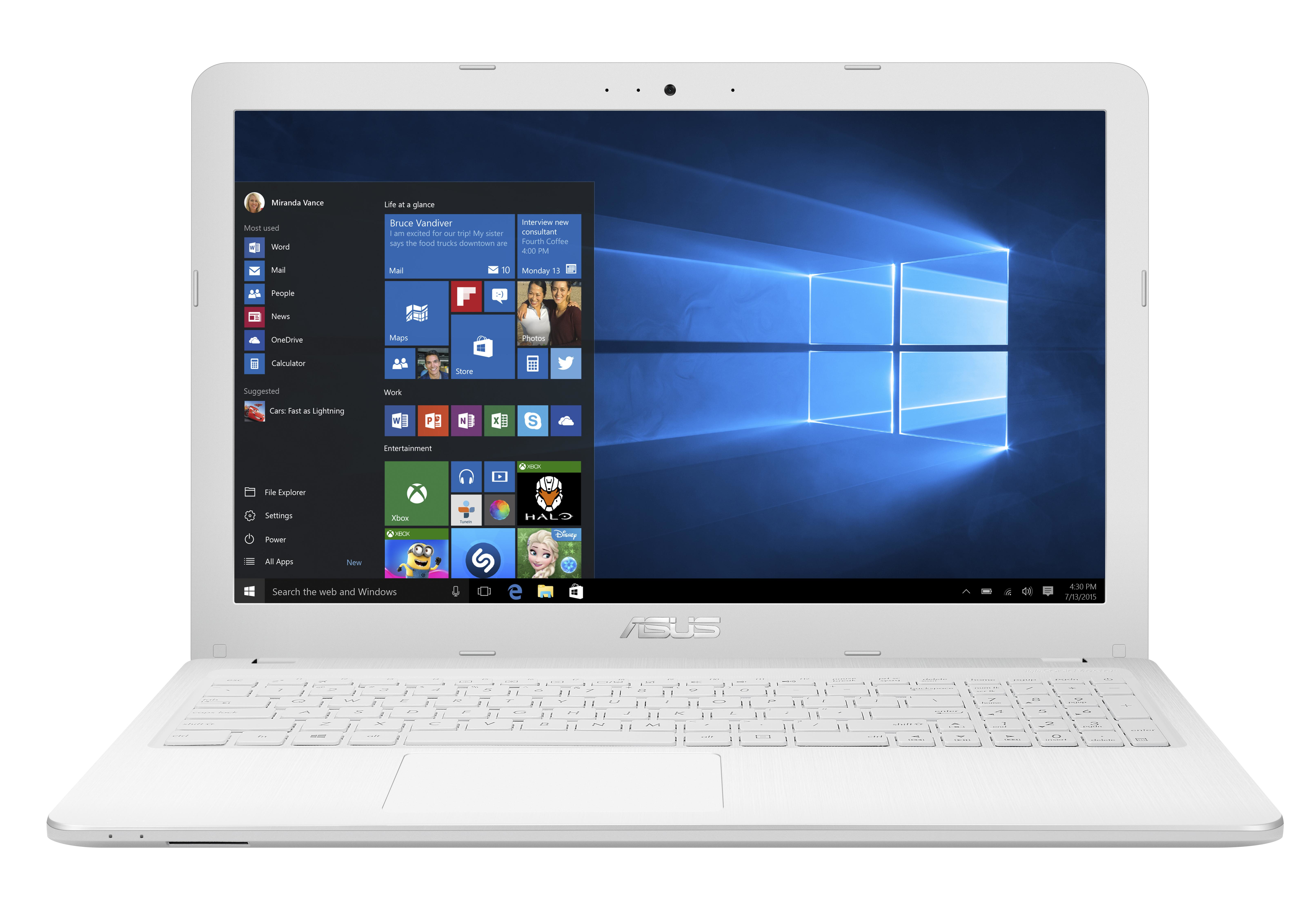 Ordinateurs Portables Asus Vivobook X540Sa-Xx644T-Be Intel Pentium 4 Go 128Go 15.6" Blanc
