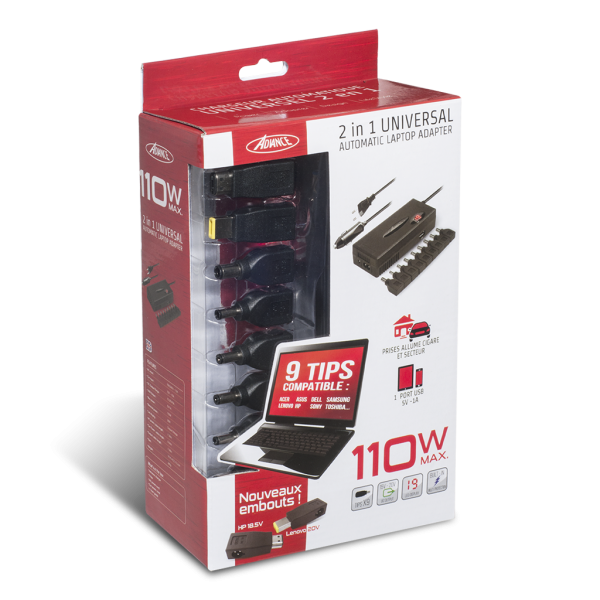 Chargeur Ordinateur Portable Advance Chargeur Universel Automatique 110W