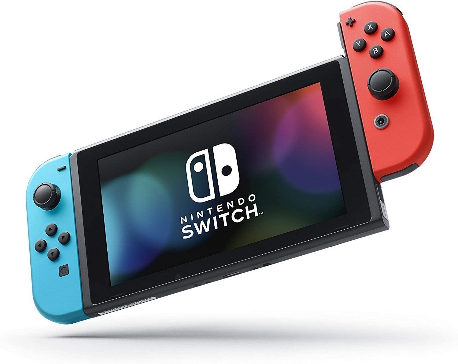 Console Nintendo Switch (2019) Noir 32 Go + 2 Joy Con Bleu Néon & Rouge Néon