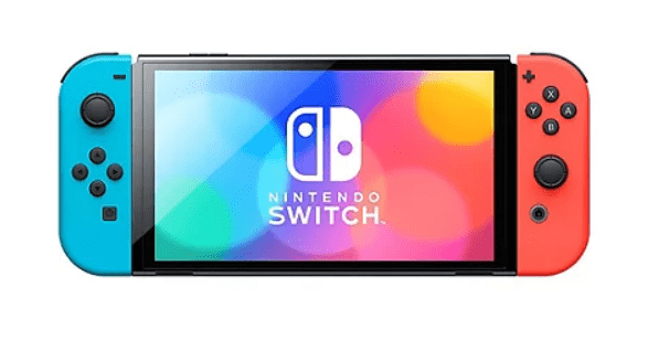 Console Nintendo Switch (Oled) Noir 64 Go + 2 Joy Con Bleu Néon & Rouge Néon