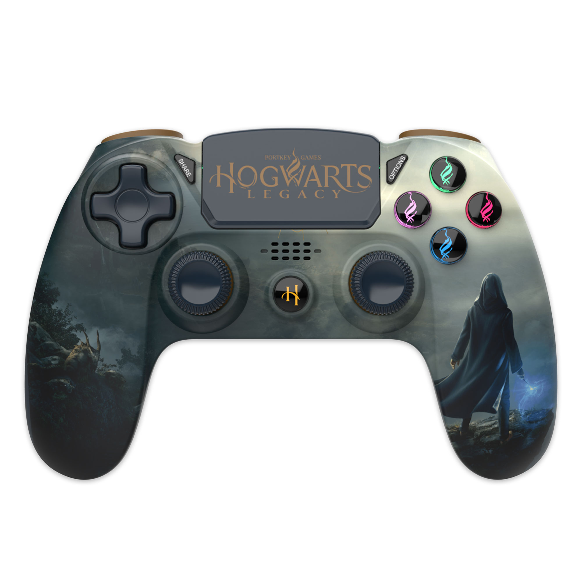 Acc. De Jeux Vidéo Freaks And Geeks Manette Sans Fil Gris Hogwarts Legacy PS4