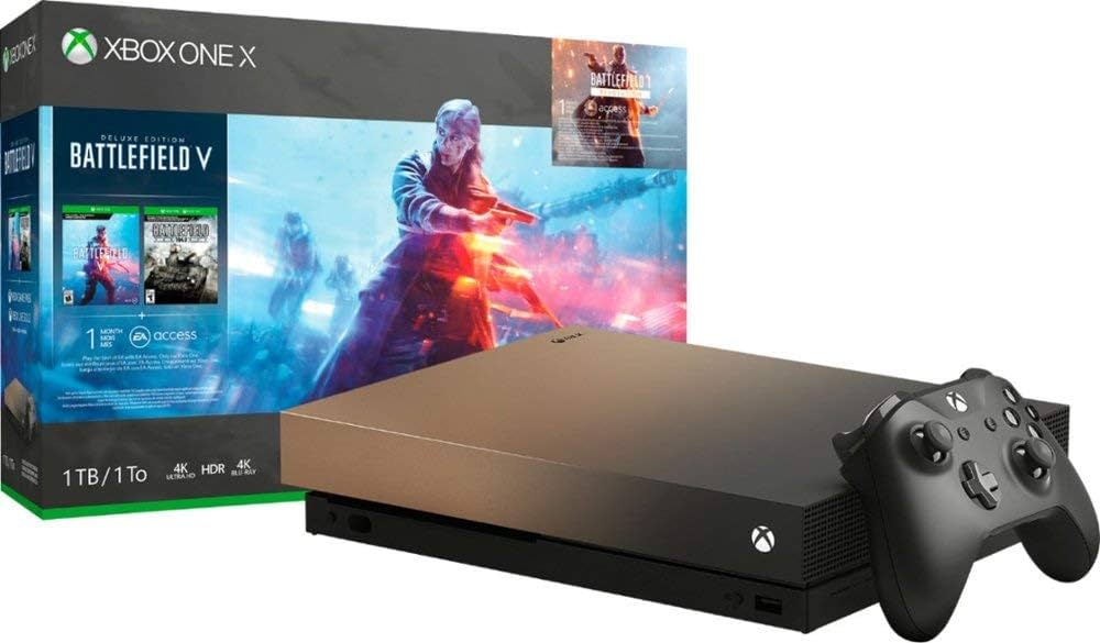 Console Microsft Xbox One X Noir Edition Battlefield + 1 Manette
