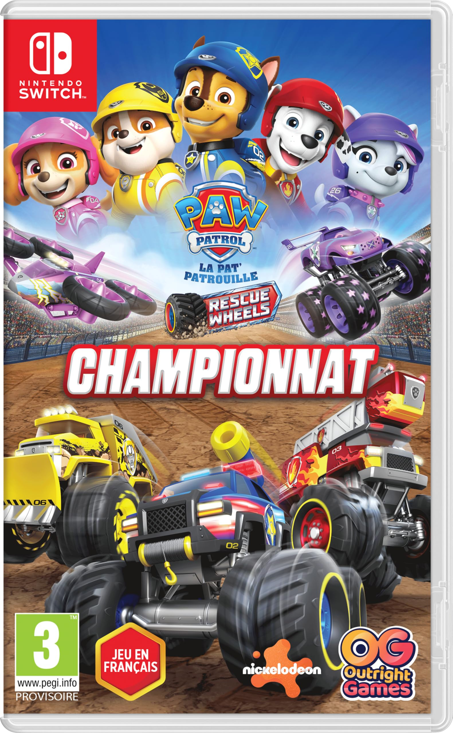 Outright Games Jeux Vidéo Paw Patrol La Pat'Patrouille Rescue Wheels Championnat Switch