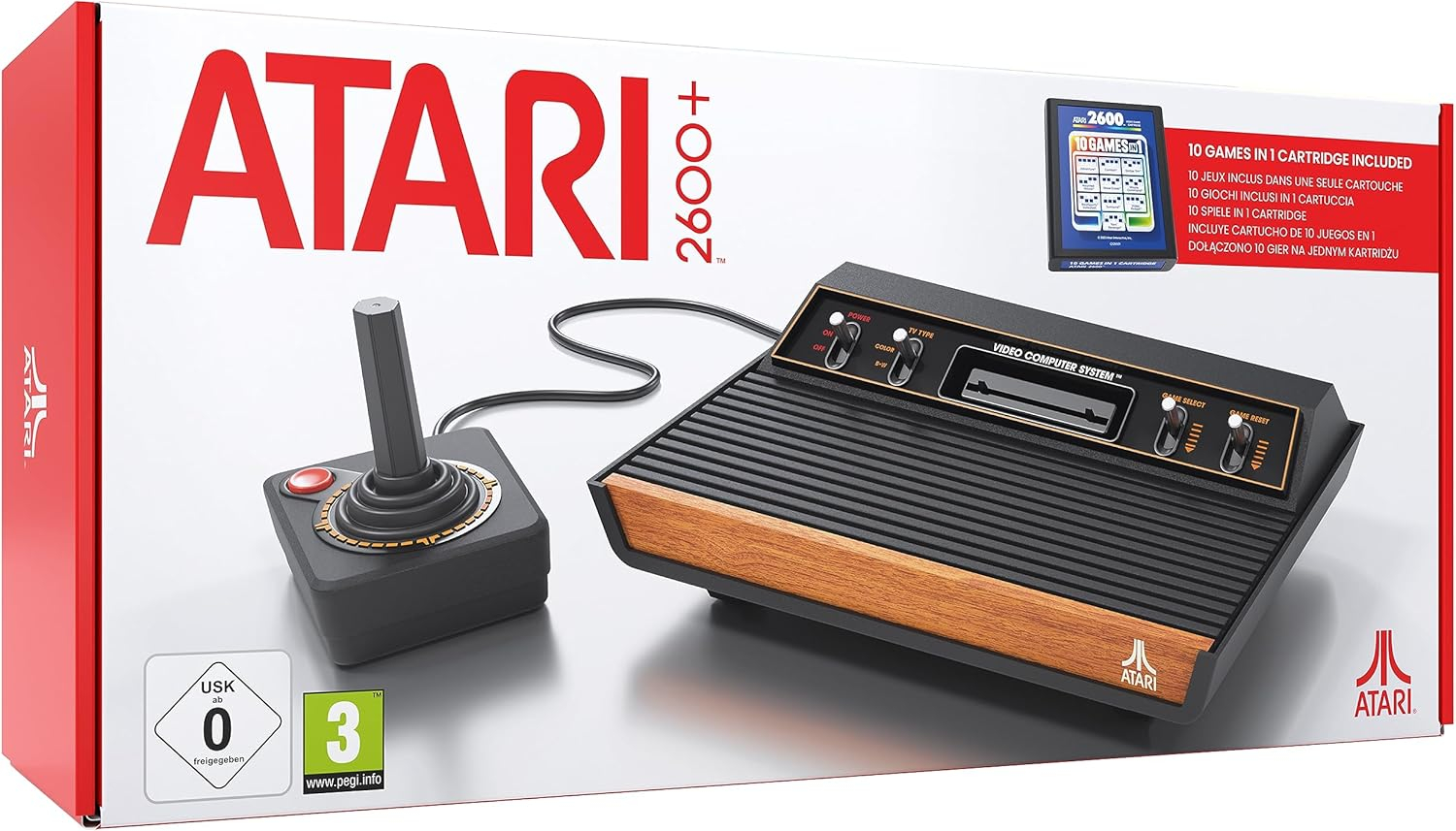 Atari Console 2600+ Noir + 1 Manette + 10 Jeux